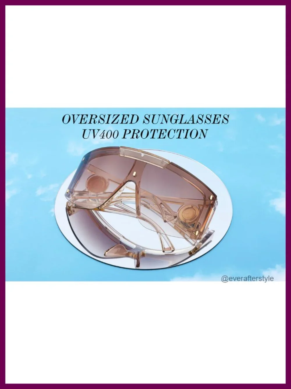 Oversized Wrap Sunglasses UV400 Protection One Piece Lens
